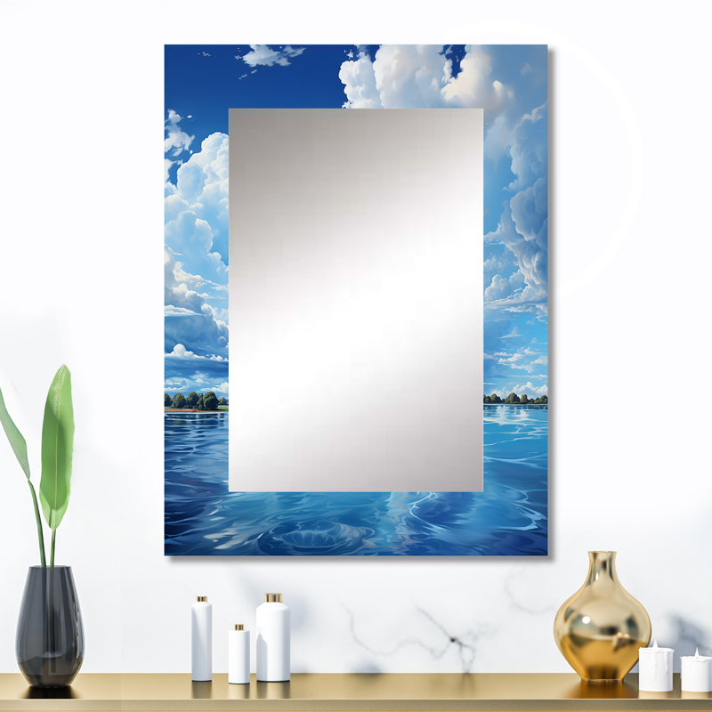 Clouds Skys Canvas X1 - miroir mural grand nuage, miroir traditionnel unique, impression d'art en métal, 32 po x 24 po
