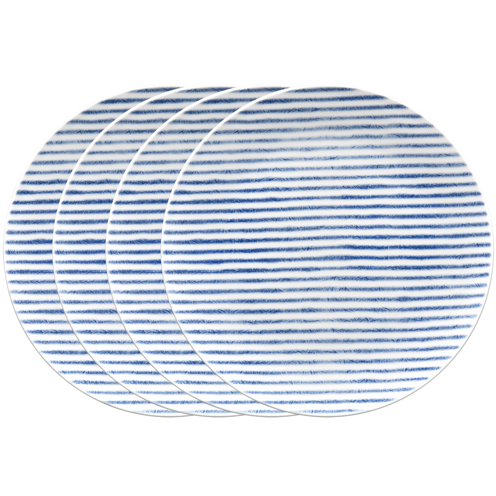 Noritake Hammock Coupe Salad Plates - Stripes, 9-1/2", Blue