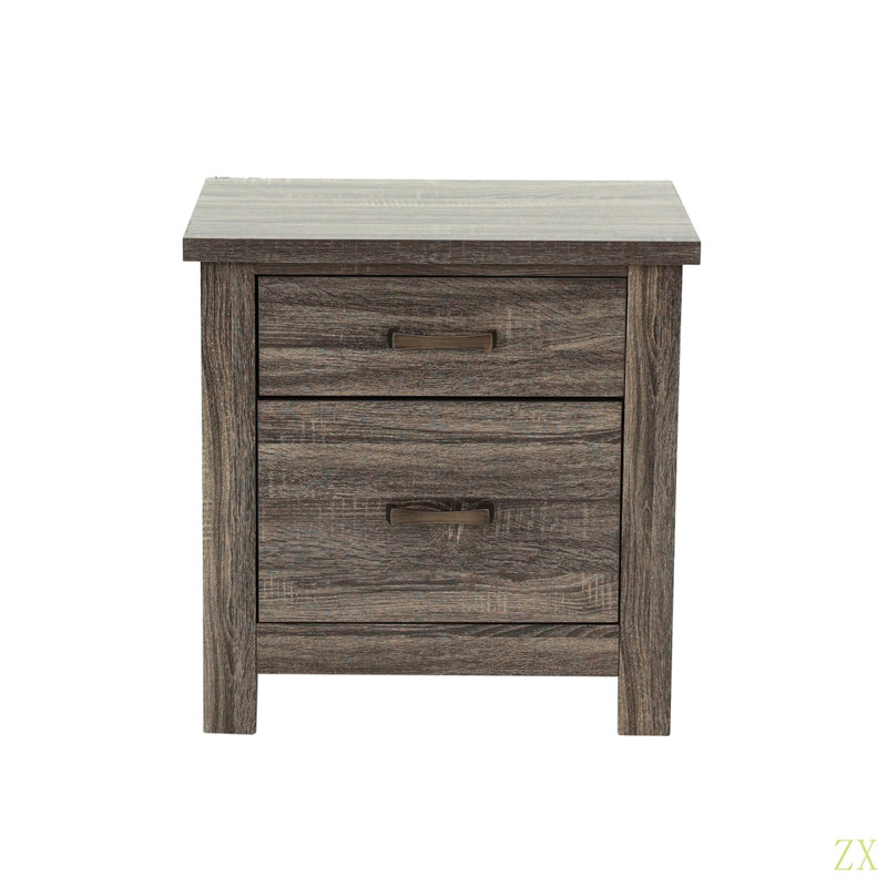 Table de chevet 2 tiroirs en bois