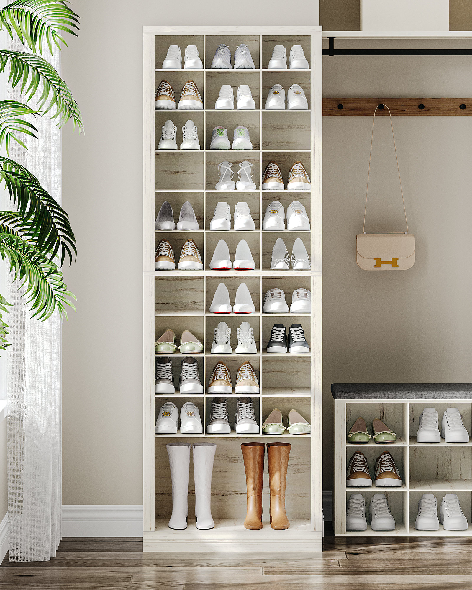 Gracie Oaks 11-Tier Shoe Storage Cabinet, Free Standing Closet Organizers and Storage with 31 Open Cubbie, Space Saving Shoe Rack for Entryway, Bedroom & Reviews | Wayfair