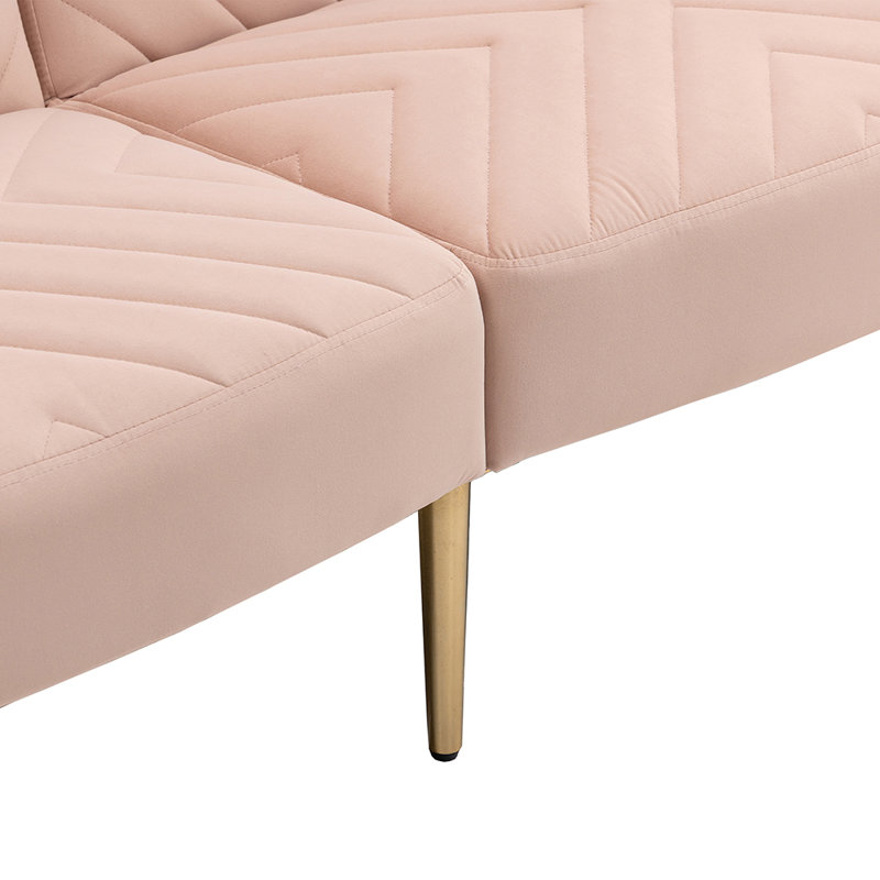 Milvi 64.96'' Reception Sofa, Light Pink