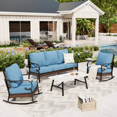 5-Person Sofa Seating Group With Rocking Lounge Chairs