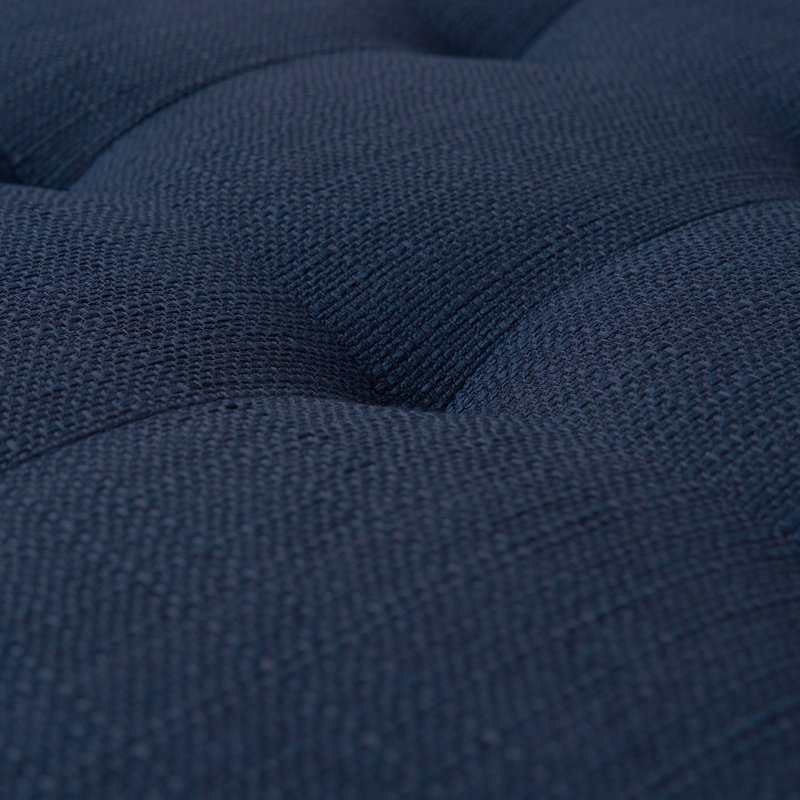 Wide Square Tufted Cocktail Ottoman with Storage Shelf, Navy, 32'' x 32'' x 18.5“