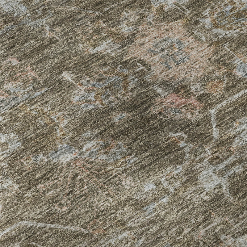 Tapis lavable à la machine de qualité supérieure Mayfield AMF2323, Rond 8 pi, Brun