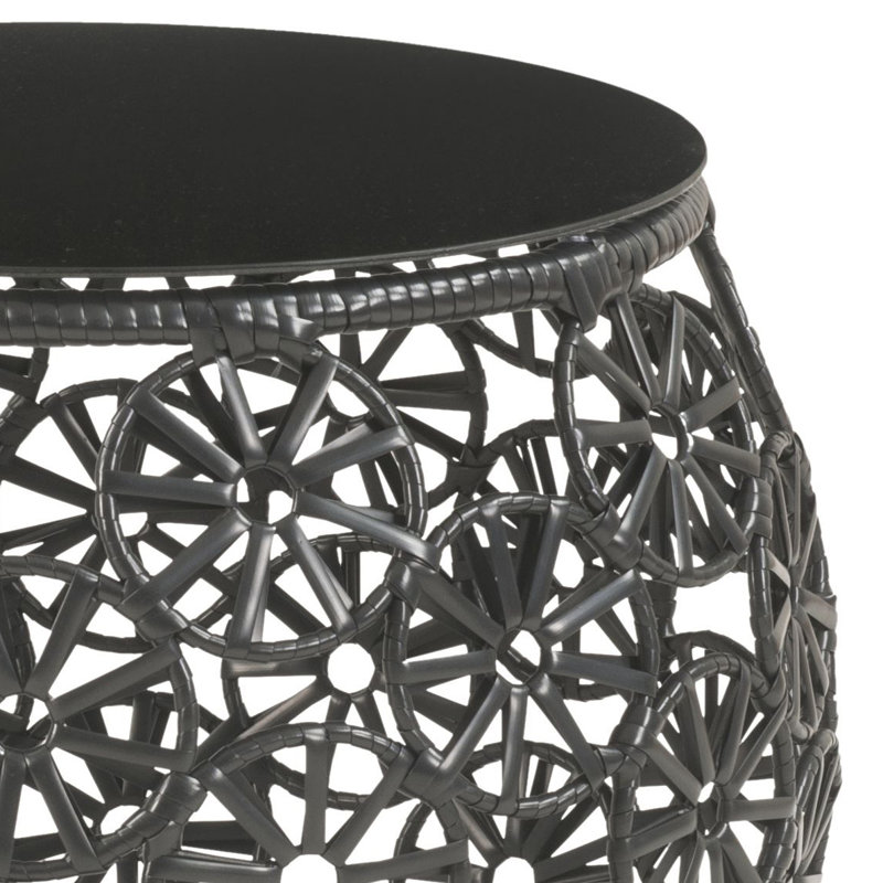 Chaise de patio en osier et table d'appoint Orsina