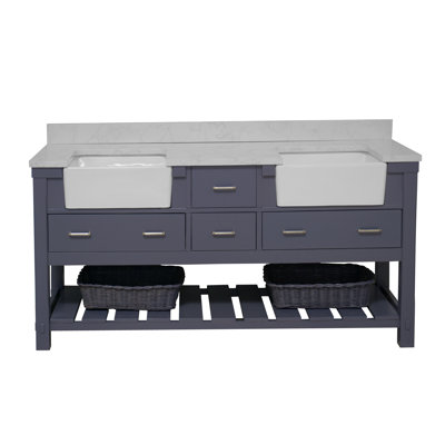Hitton 72'' Double Bathroom Vanity with Top
