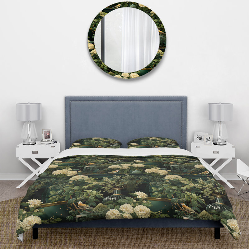 Ensemble de housse de couette Victorian Garden Scenes, Housse de couette pour grand lit et 2 taies décor