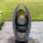 19.09"H Modern Curve Resin Outdoor Weather Resistant Water Fountain with LED Lights