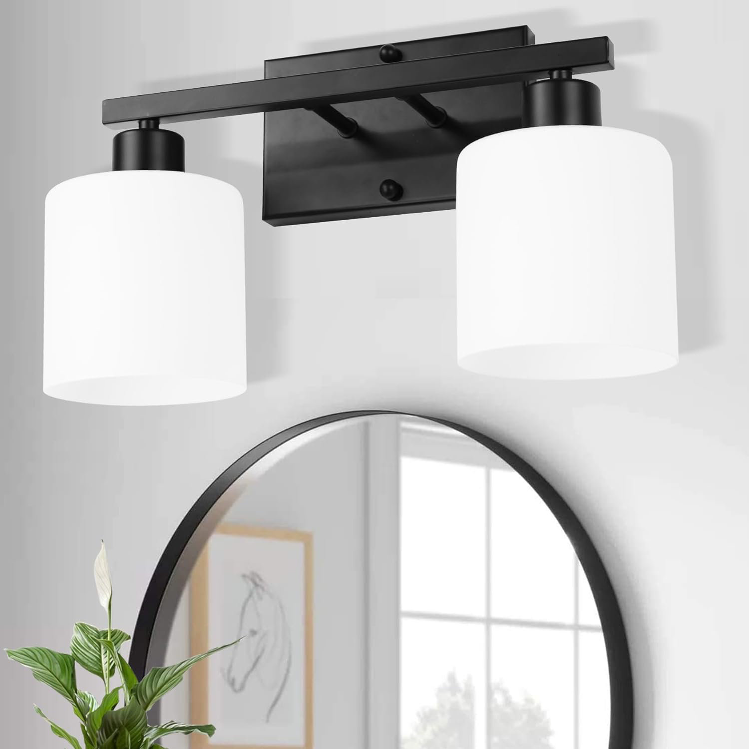 Fenoway The Bathroom Lighting Fixtures over Mirror, 2-Light Vanity Lights Fixtures, Bulbs Not ...