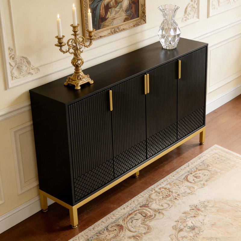 Buffet avec 4 portes Modern, Noir