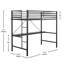 Structure de lit mezzanine en métal avec bureau, garde-corps et échelle-1573577671