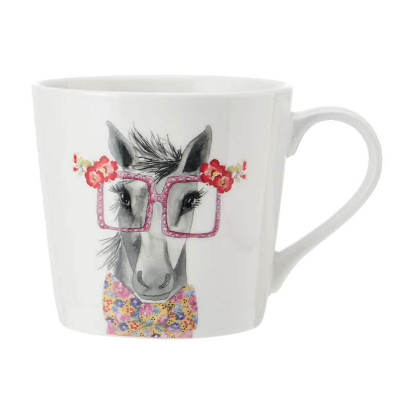 Mikasa x Tipperleyhill Horse Print Fine China Mug, 380ml