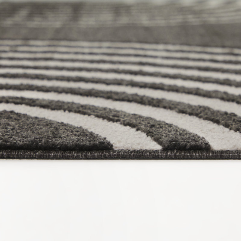 Tapis arqué noir / blanc Ferry, Rectangle 5 pi 3 po x 7 pi