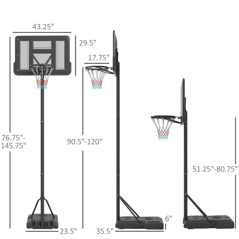 Panier de basketball de piscine réglable de 7,5 à 10 pieds de hauteur, adapté aux adolescents et aux adultes
