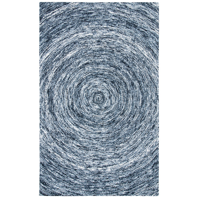 Tapis en laine touffeté à la main Ikat, Rectangle 8 pi x 10 pi