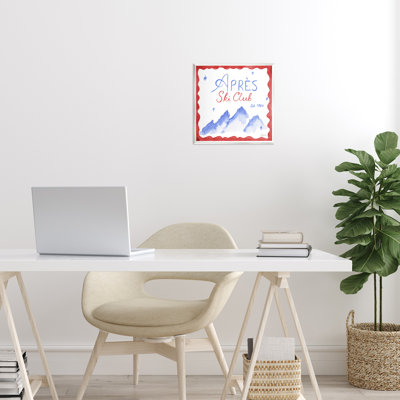 Plaque murale rouge et bleue Apres Ski Club, design par Lucille Price