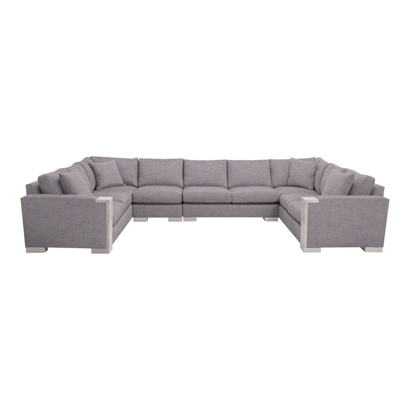 Michael Weiss 4-Piece Abingdon Sectional, Nomad Slate Crypton® Chenille, Dove Gray