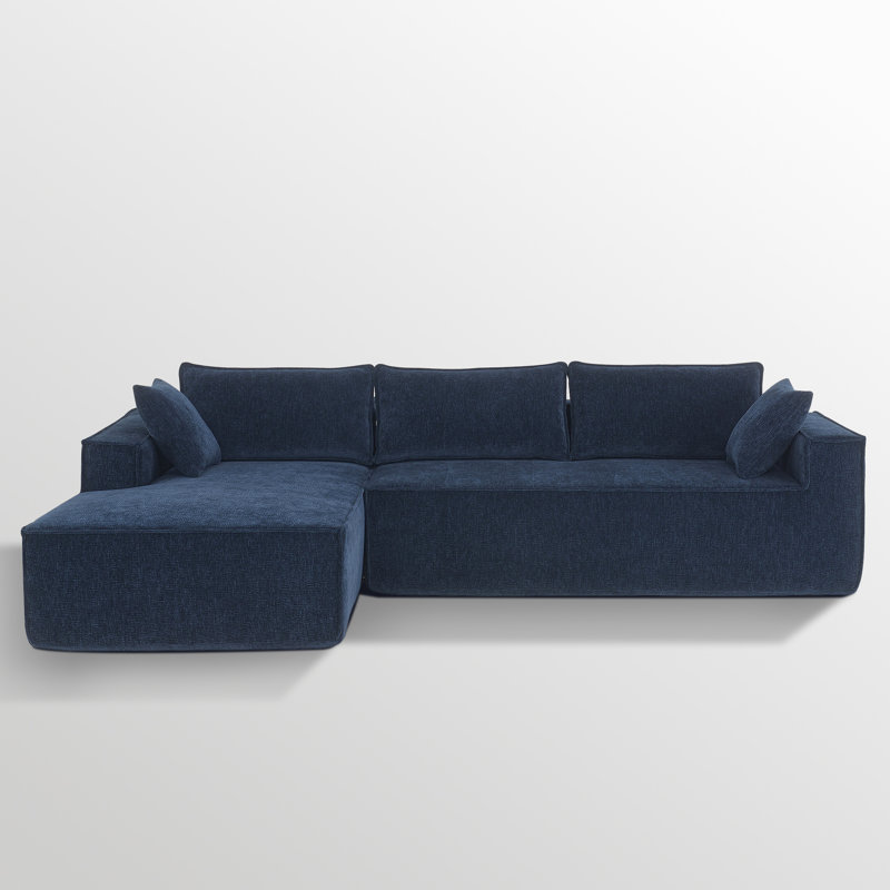 Canapé modulaire en L en chenille de 111,5 po Latitude Run, Dark Blue