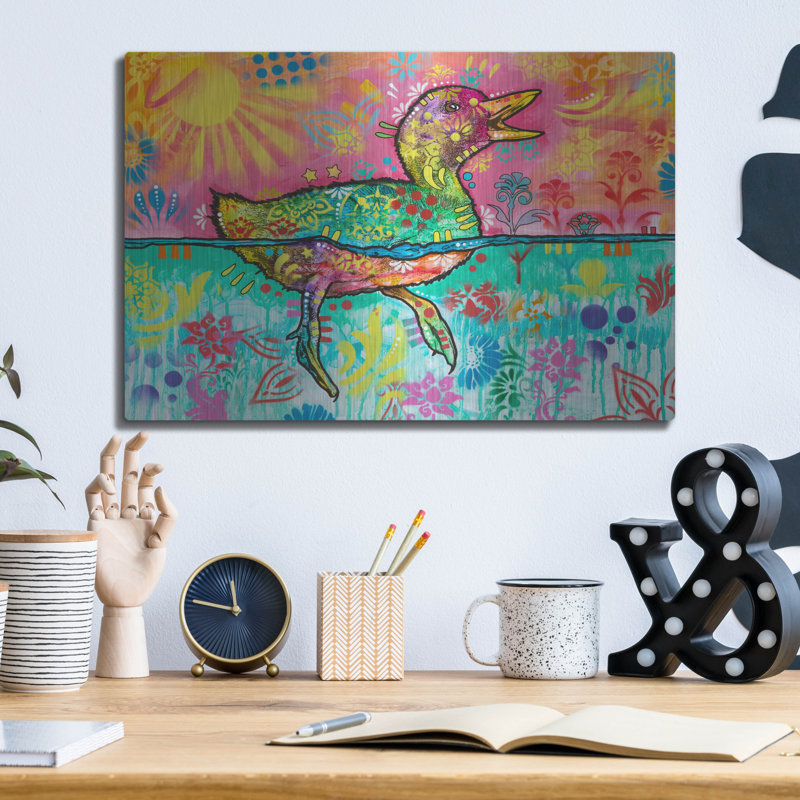 Red Barrel Studio® «Quackers» par Dean Russo, art mural en métal, H 12 po x l 16 po