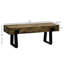 Banc de jardin en béton rustique avec pieds en métal et patins réglables - apparence polyvalente pour l'extérieur