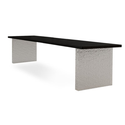 Black Rectangular Solid Wood + Acrylic desk