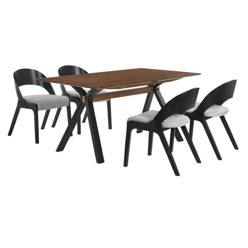 Ensemble de salle à manger 5 pièces Schoonover, Noir