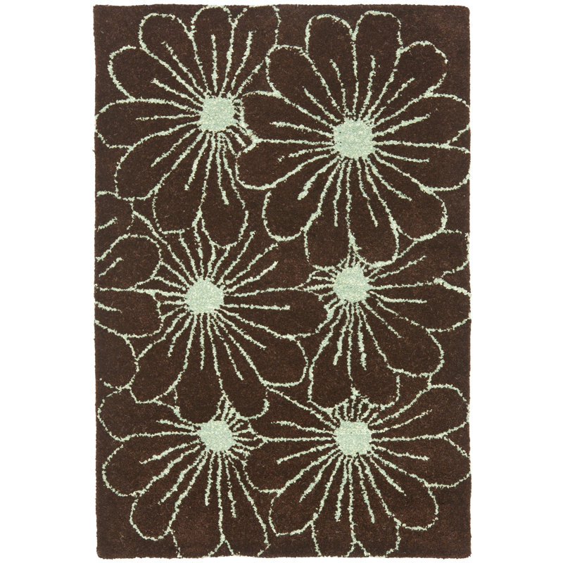Avayah Soho Hand Tufted Wool And Viscose Floral Rug, Rectangle 2' x 3'