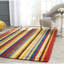 Tapis jaune en laine rayé fait à la main Frann-20944178