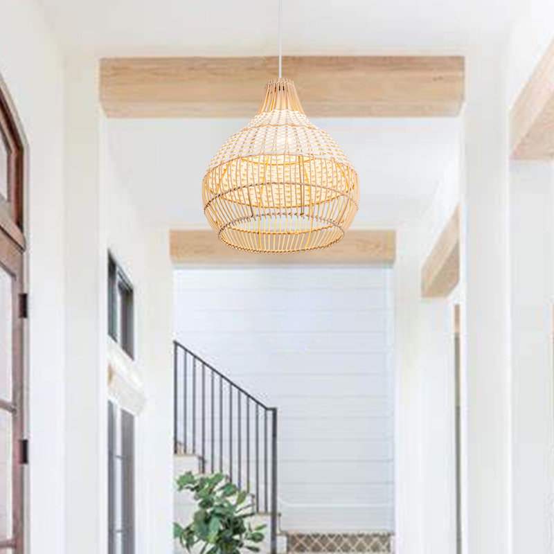 Lustre tissé en rotin 1 lumière