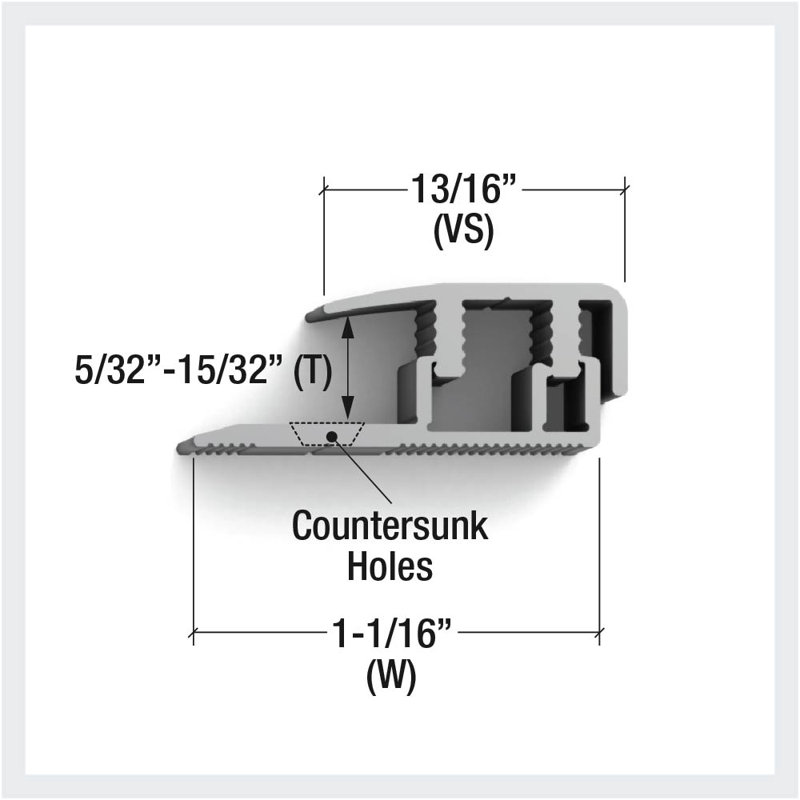 AEC-D-412-A1-U, embout en aluminium avec rail