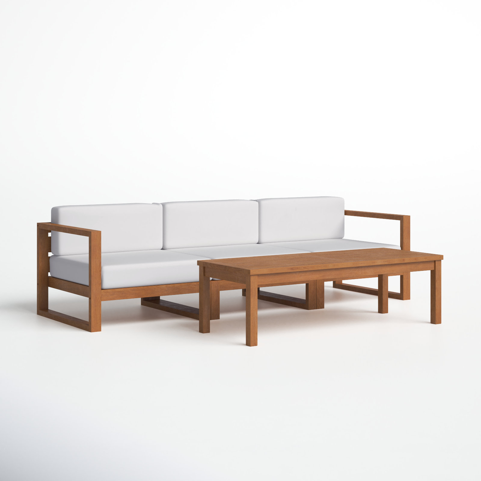 Modway Upland 3-Person Teak Patio Seating Group