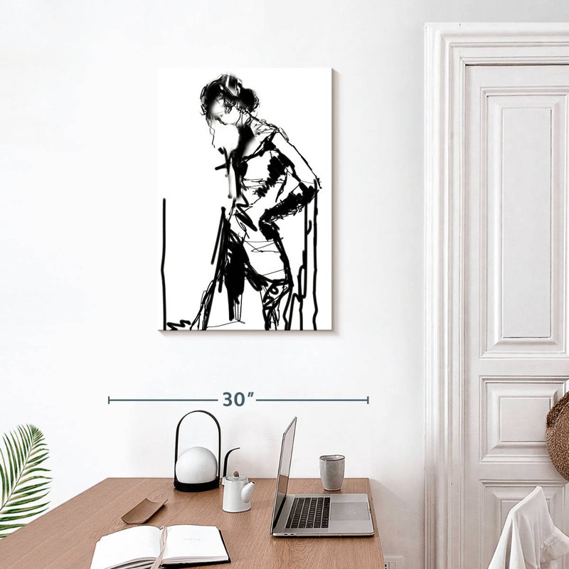 Leisha Minimalist Figure Study III, 30" H x 20" W