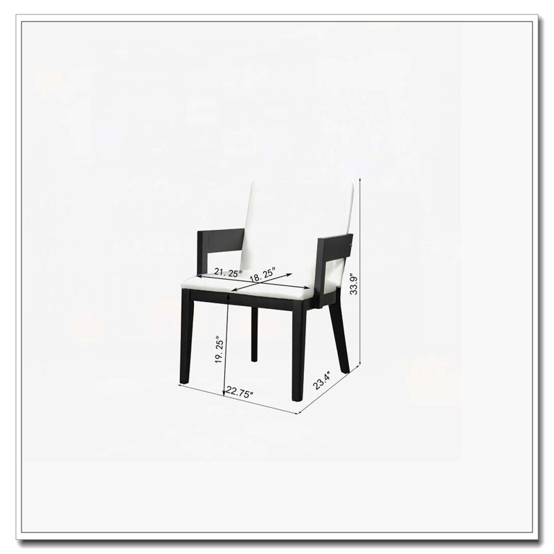 Chaises de salle à manger rembourrées en similicuir, Noir