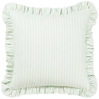 Birch Lane Ticking Stripe Ruffled Accent Pillow