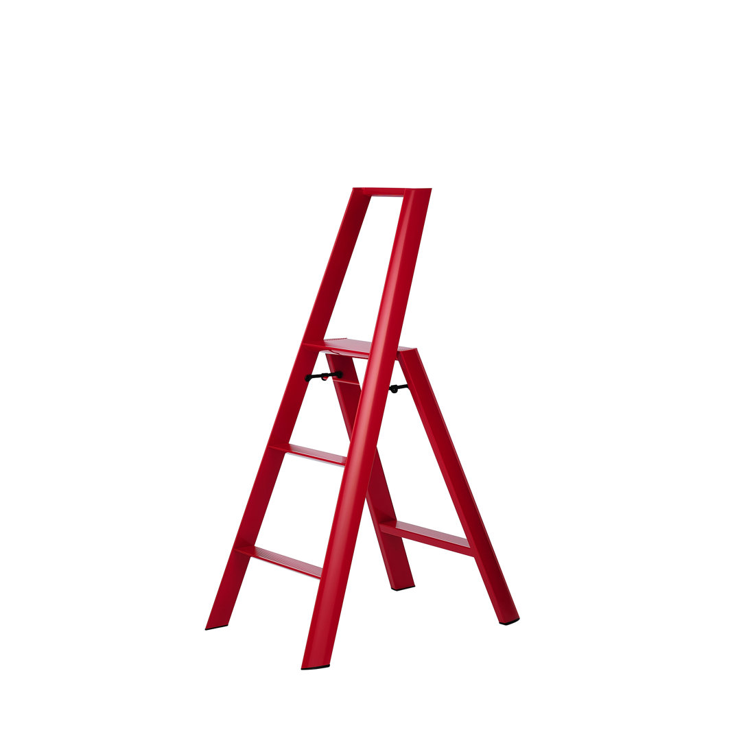 lucano 3 - Step Aluminum Lightweight Folding Ladder Step Stool Hasegawa Ladders 