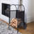 Firewood Rack Log Carriers With Wheels, 3Pcs Fireplace Tool Set