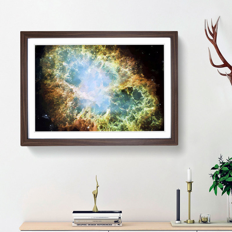 Universe Vol.34 in Abstract - Picture Frame Graphic Art Print, 48cm H x 65cm W x 2cm D, Walnut Framed