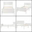 Lit plateforme en bois avec tête et pied de lit - simple, blanc-85271517-85237808