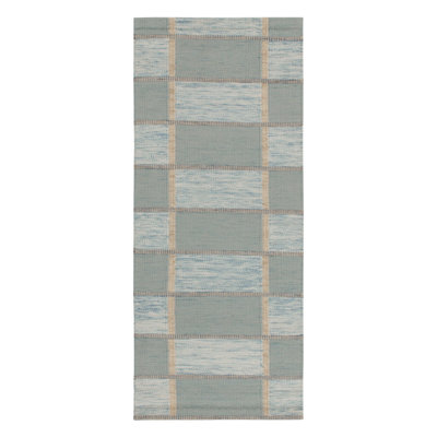 Scandinavian Hand Knotted Wool Geometric Area Rug