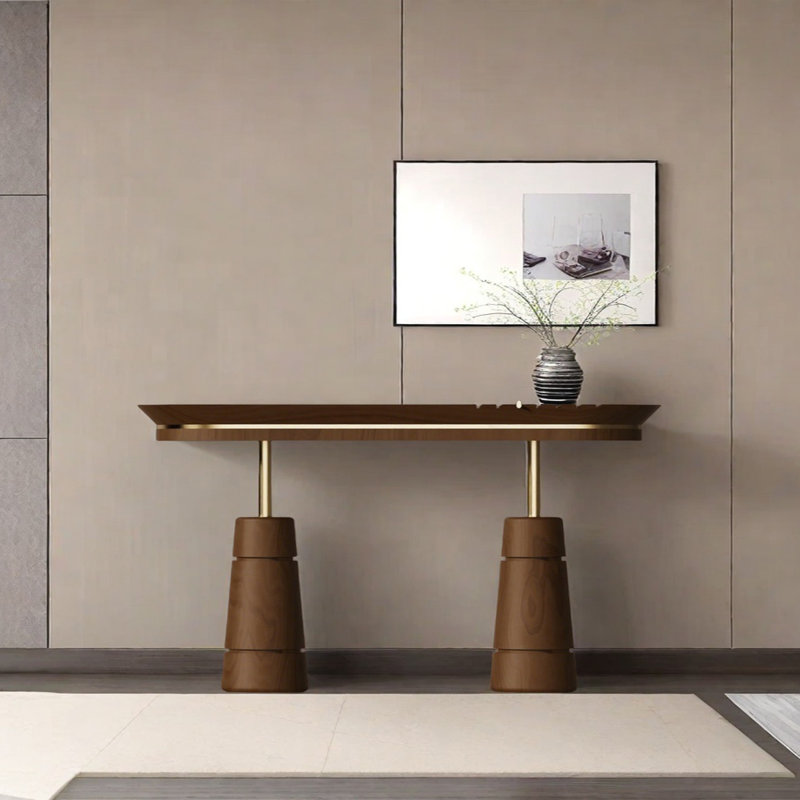 Retro High-End Luxury Console Table, 31.5" H x 62.99" W x 15.75" D