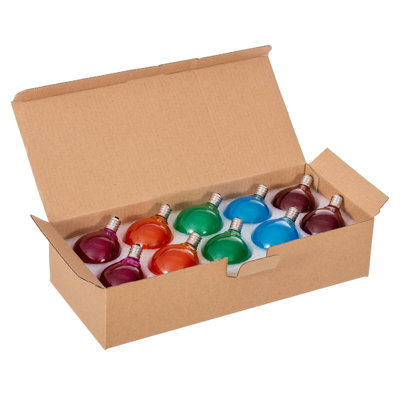  Multi-Colored LED G50-E12 Filament Glass Replacement Bulbs 10/Box