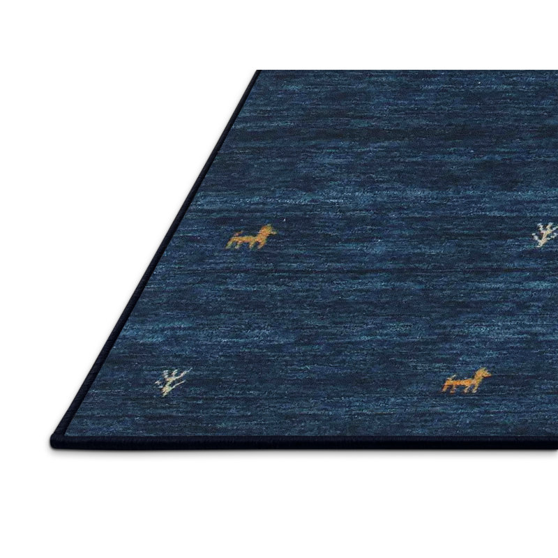 Tapis bleu foncé Rosati, Rectangle 2 pi x 5 pi