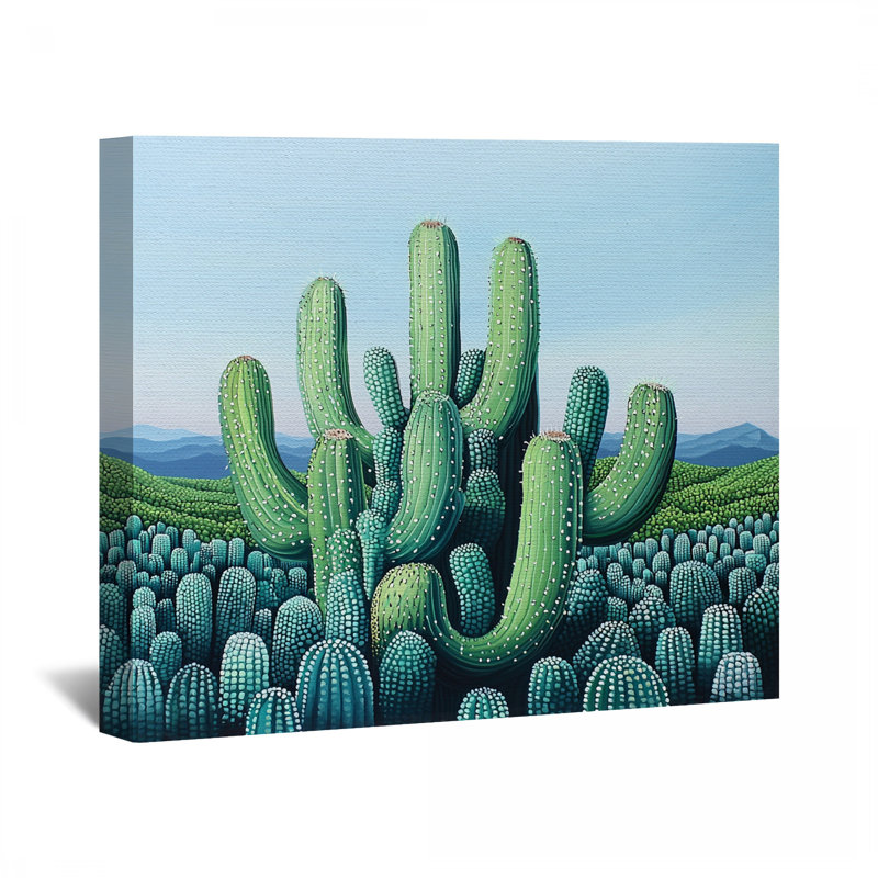 Décoration murale toile de cactus - Désert, H 20 po x l 30 po
