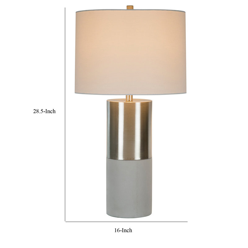 29-Inch White and Gold Metal Concrete Table Lamp Set