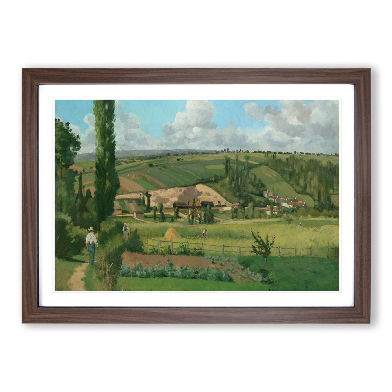 Landscape at Les Patis by Camille Pissarro - Picture Frame Painting, 36cm H x 48cm W x 2cm D, Walnut Framed