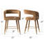 Tabouret de bar en velours à hauteur de comptoir avec repose-pieds doré, tabouret de comptoir pour îlot de cuisine 24 po-713030559