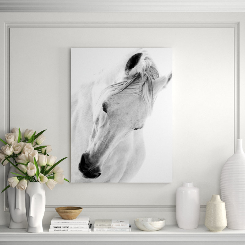 Le Cheval Blanc I Print by Sofia Fox, Glass Coat, 53" H x 40" W x 1.5" D