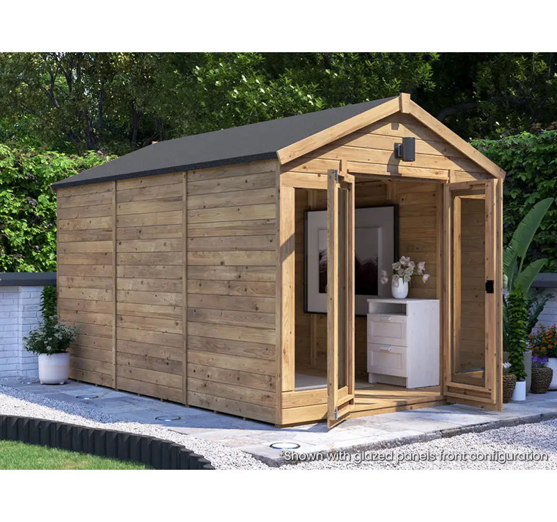 Dunster House Summerhouse 2.4m x 3.6m (8' x 12') Apex Roof, Fully Pressure Treated RagePanda Modular