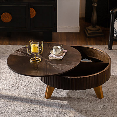 Table basse ronde avec rangement