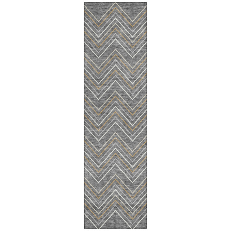 Machine Washable Indoor/Outdoor Jozwiak ACN2391 Geometric Rug, Runner 2'3" x 7'6"